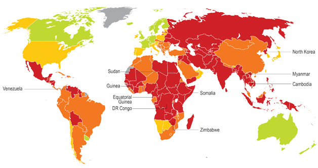 Maplecroft Riskmap Governments Haven't Tackled Corruption in BRICs countries | Maplecroft